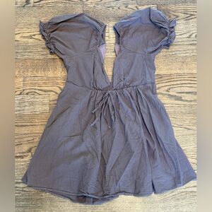 Princess Polly Brown Ruffled Peplum Sundress – Plunge Neckline, Size 10